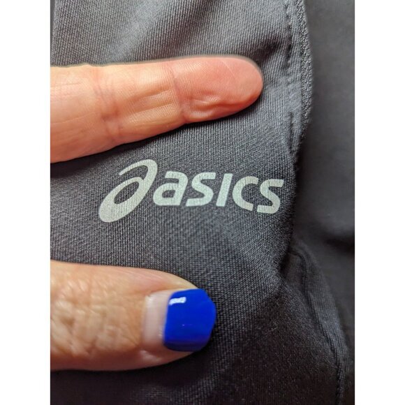 Asics CALI PERFORMANCE PANT Black White largeElastic Waist Athletic Pants - Picture 6 of 16